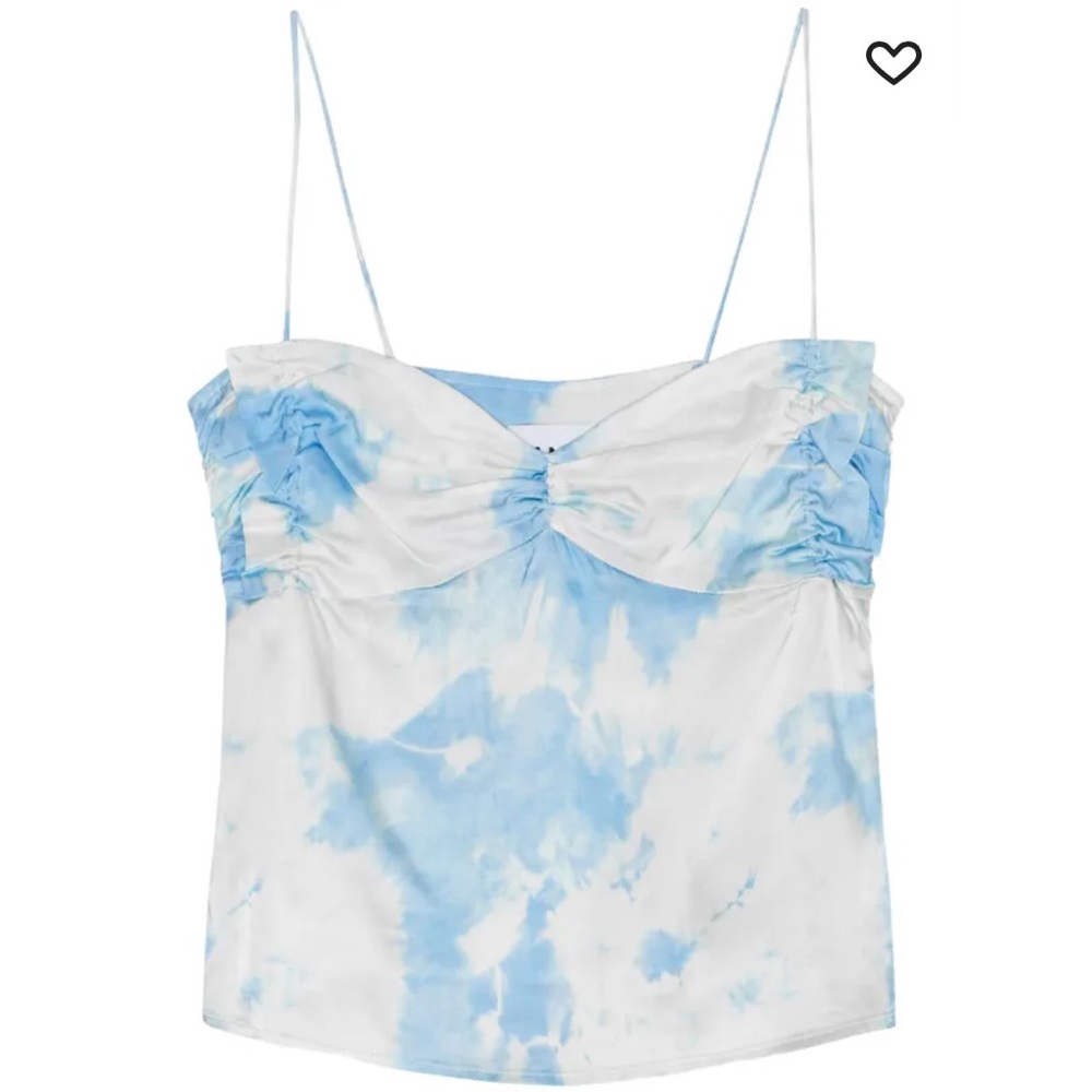 NWT Ganni Tie-dye Satin Top